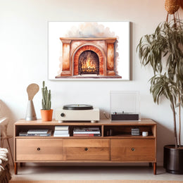 Cozy Hearth Illustration Poster