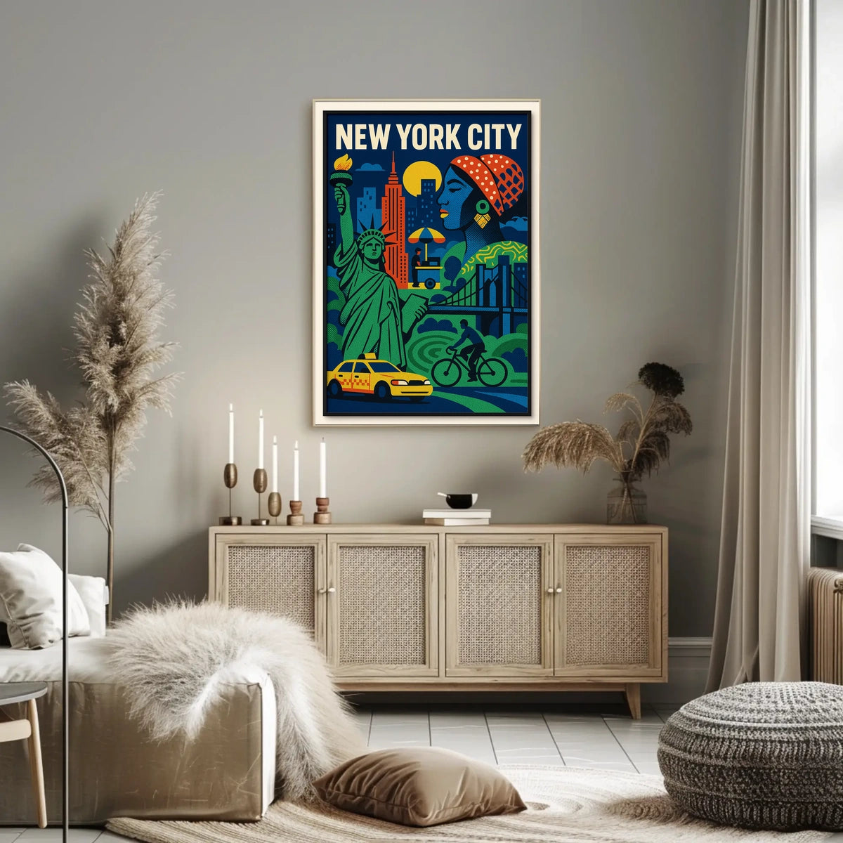New York City Poster Abstract Travel Colorful Wall Art