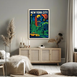 New York City Poster Abstract Travel Colorful Wall Art