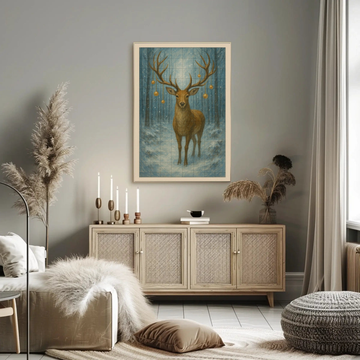 Enchanted Winter Stag Poster