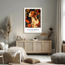 Elegant Canine Floral Art in Heritage Cultural or Heritage Poster