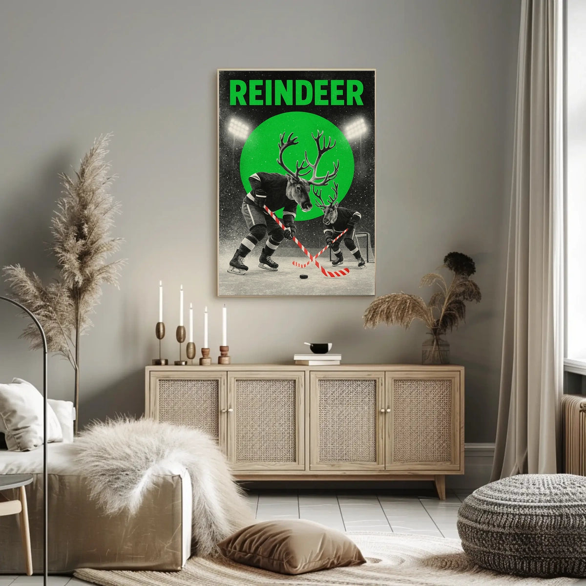 Reindeer Hockey Showdown Poster
