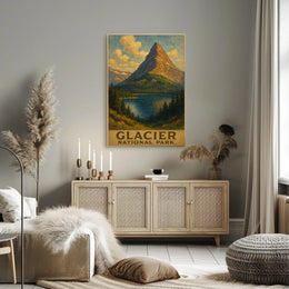 Glacier National Park Majestic Alpine Wilderness Wanderlust Inspired Serene Scenic Travel Poster