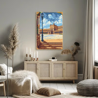 Plaza de España Pixel Art Travel Poster