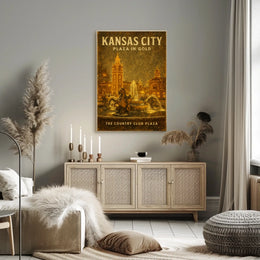 Kansas City Plaza In Gold Poster