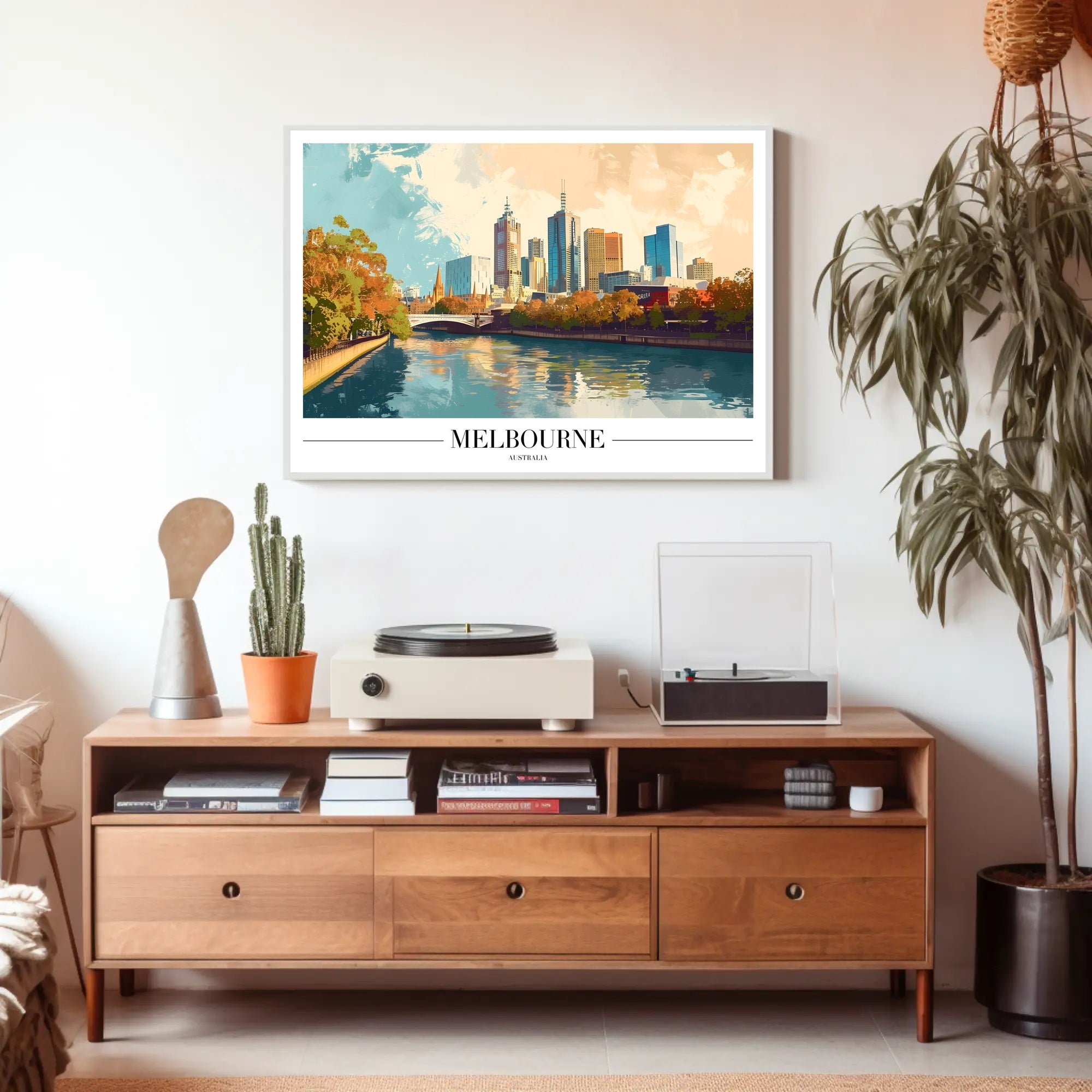 Melbourne's Vibrant Skyline: Urban or Cityscape Poster