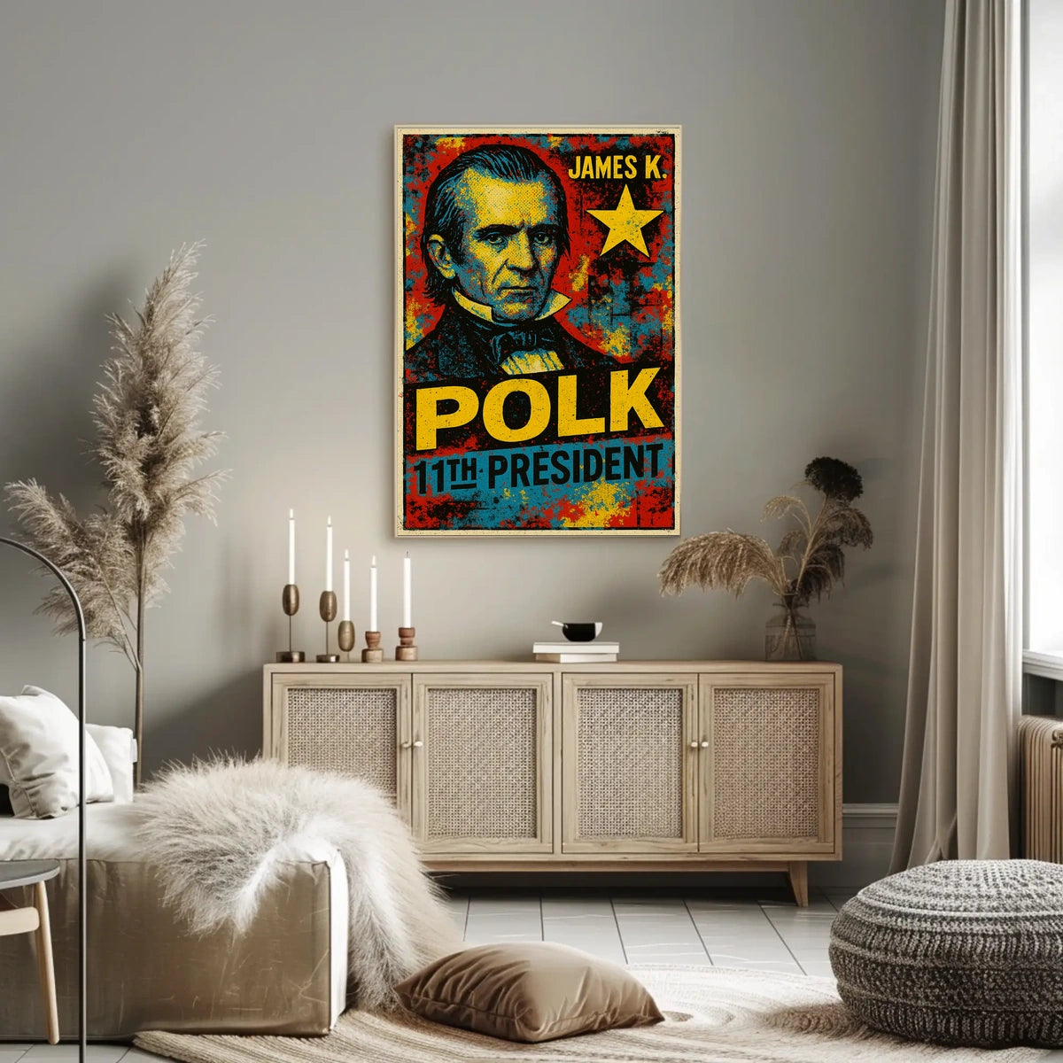 James K. Polk 11th President of the United States Graffiti Pop Art Poster