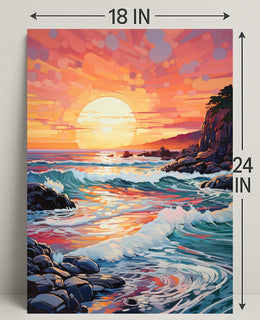Vibrant Coastal Sunset Poster