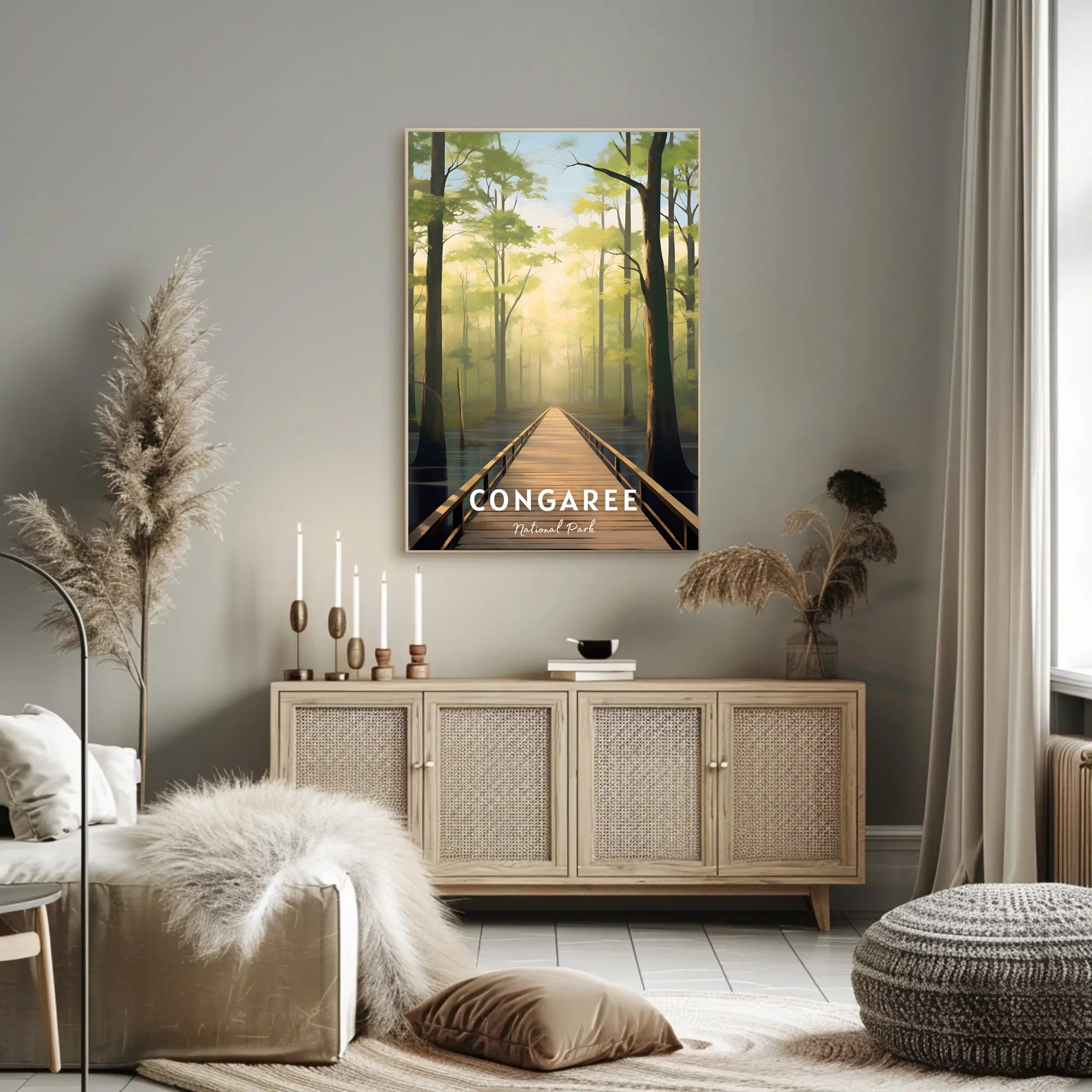 Congaree National Park Tranquil Forest Walk National Park Poster