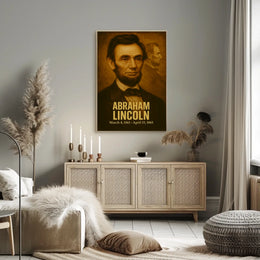 Abraham Lincoln Vintage Analog Film Aesthetic Poster Presidential Portrait Wall Art Historical Freedom Print