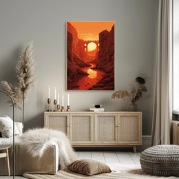 Sunset Over The Canyon Bridge Poster PosterGoat