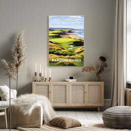 Bandon Dunes Coastal Golf Scene Sports Poster