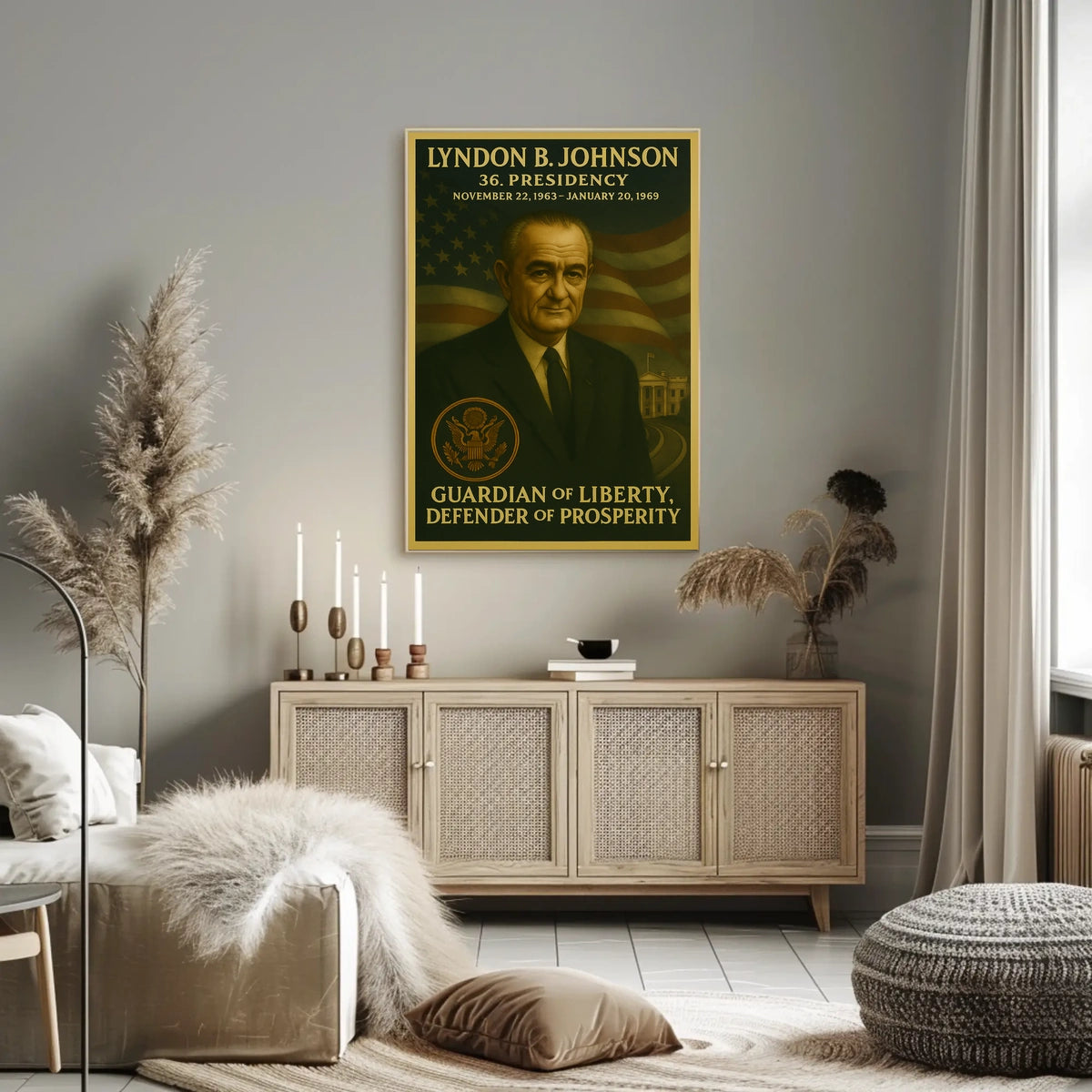 Lyndon B. Johnson Presidential Era Historical or Presidential Poster