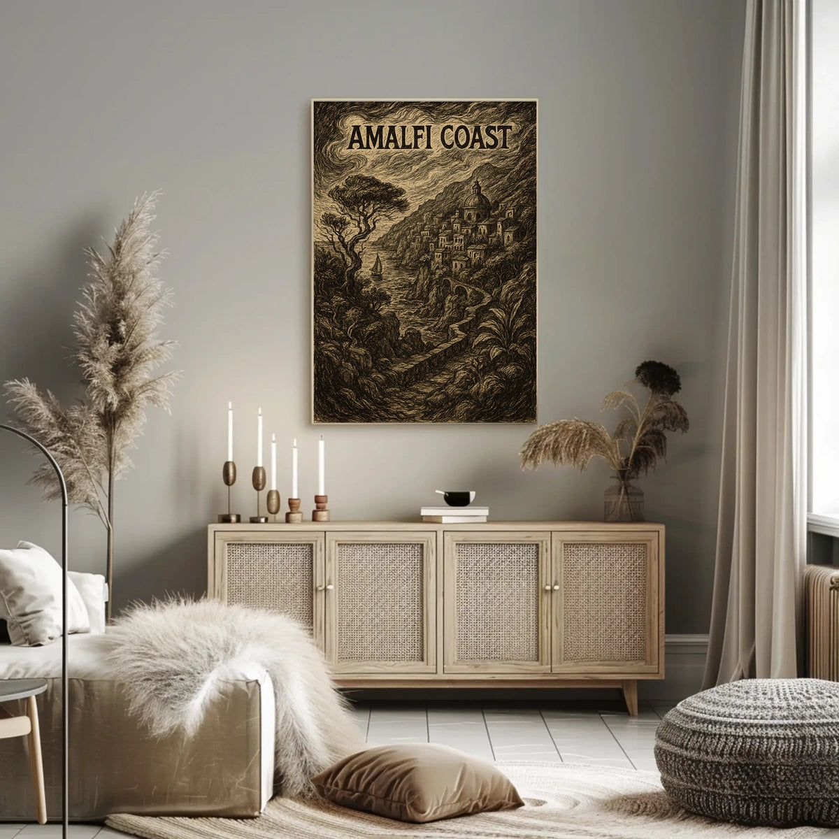 Amalfi Coast Poster Wall Art Coastal Decor Print Collection