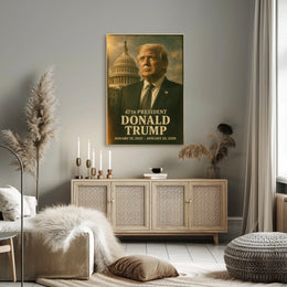 Donald Trump Visionary Amidst Historical Echoes Poster