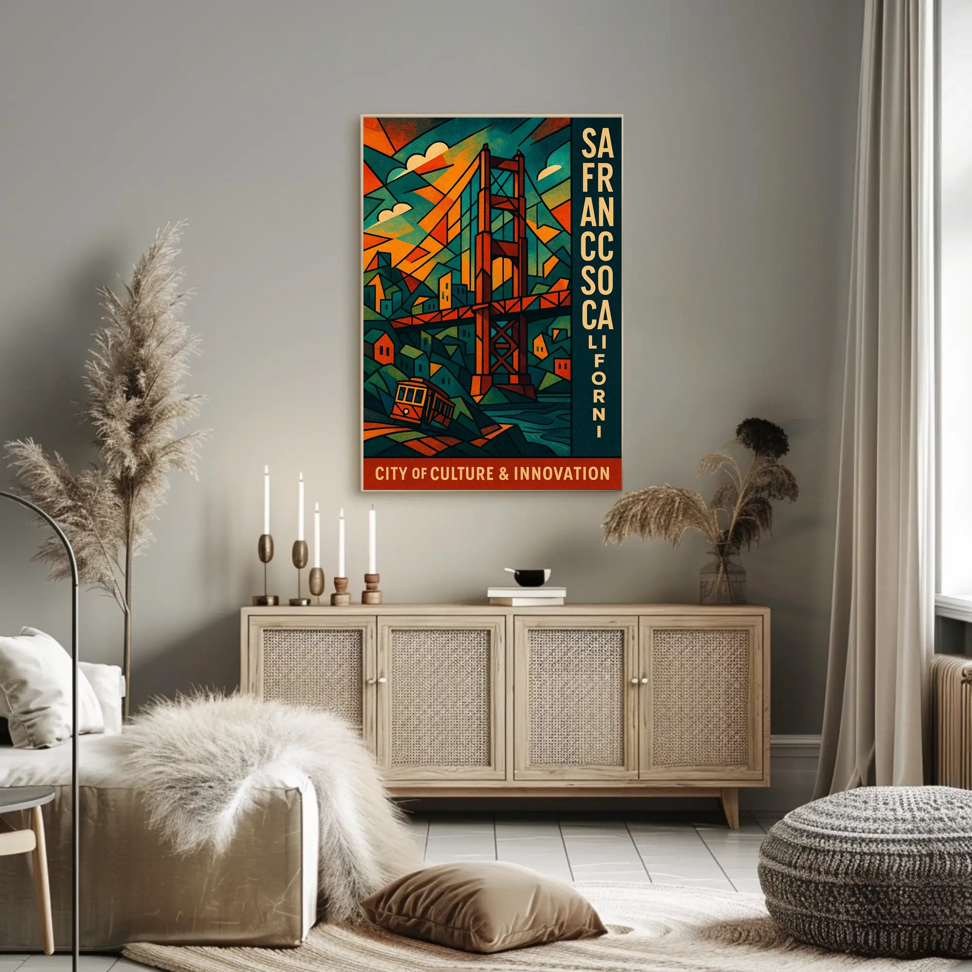San Francisco Modern Cityscape Poster Wall Art