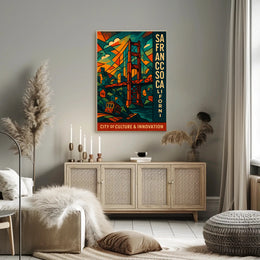 San Francisco Modern Cityscape Poster Wall Art