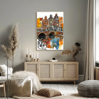 Netherlands Amsterdam Canal and Colorful Houses Poster
