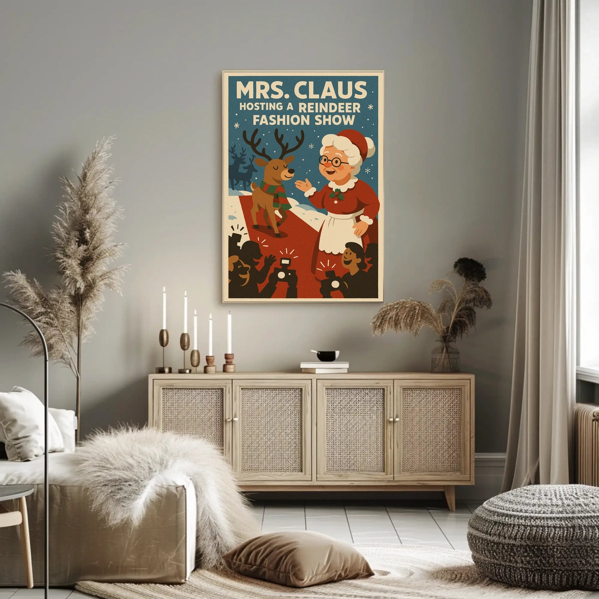 Mrs. Claus Hosts a Reindeer Fashion Show Poster