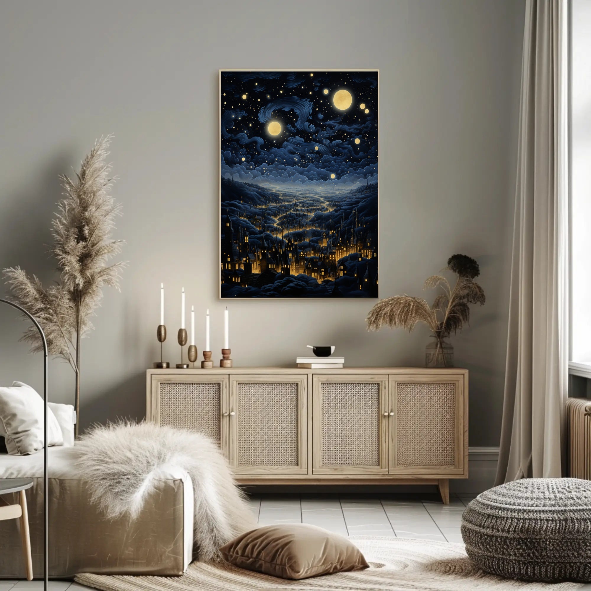 Starry Night Over The City Poster PosterGoat