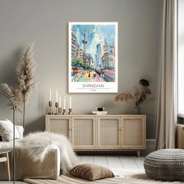 Shanghai Cityscape Poster PosterGoat