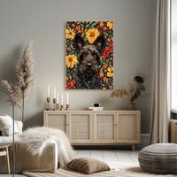 Floral Canine Portrait Wall Art Print