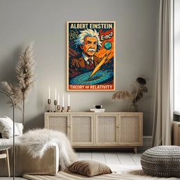 Albert Einstein Relativity Academic Vintage Science Poster