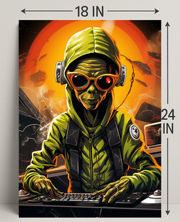 Alien Dj In Space Poster