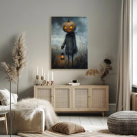 Halloween Jack Lantern Scarecrow Dark Artistic Poster