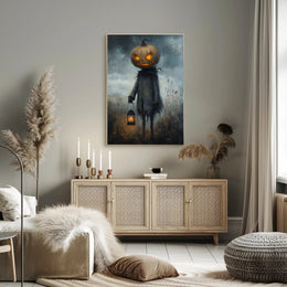 Halloween Jack Lantern Scarecrow Dark Artistic Poster