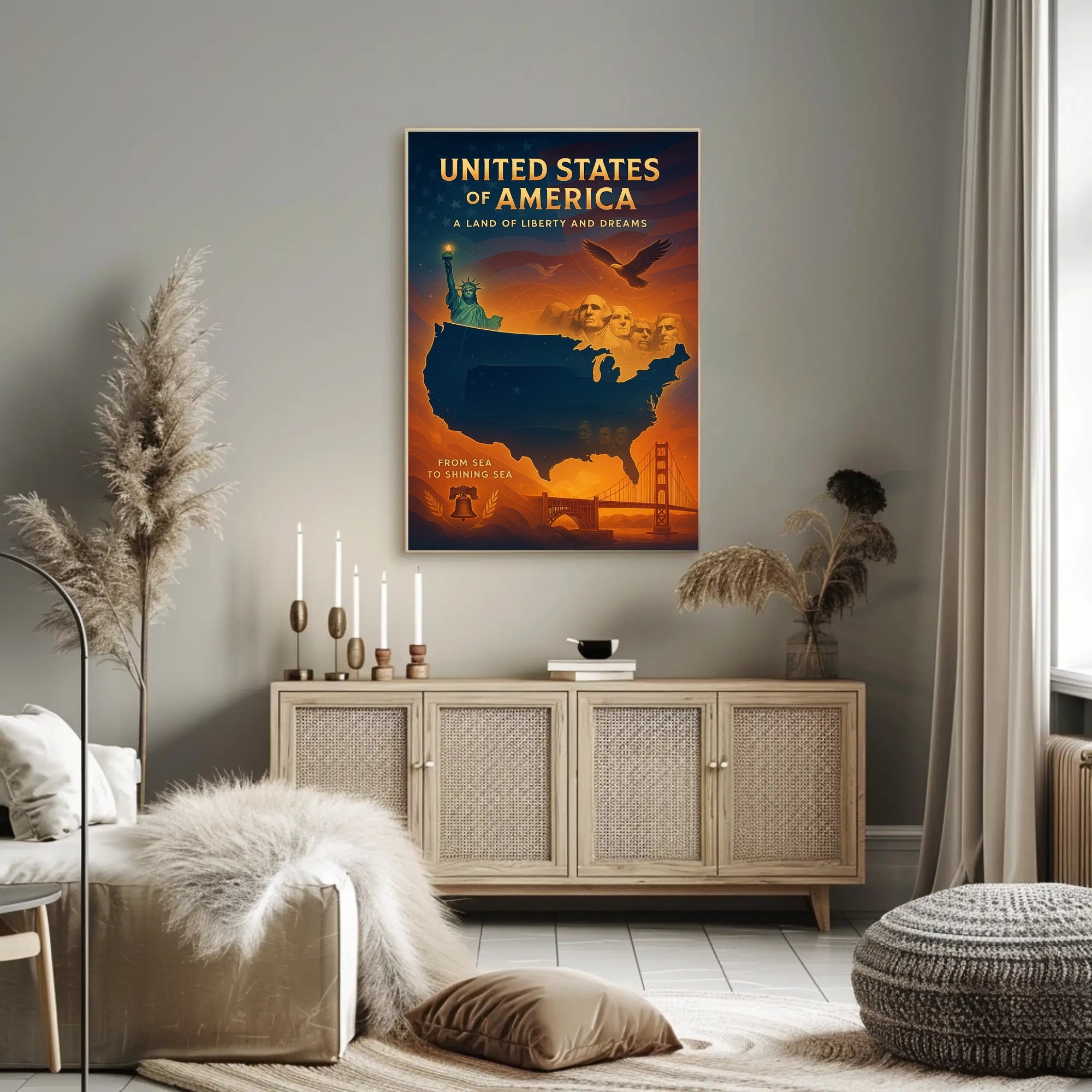 United States of America A Land of Liberty and Dreams Poster PosterGoat