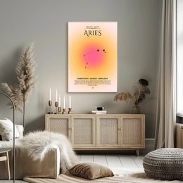Aries Zodiac Celestial Constellation Artwork Poster PosterGoat