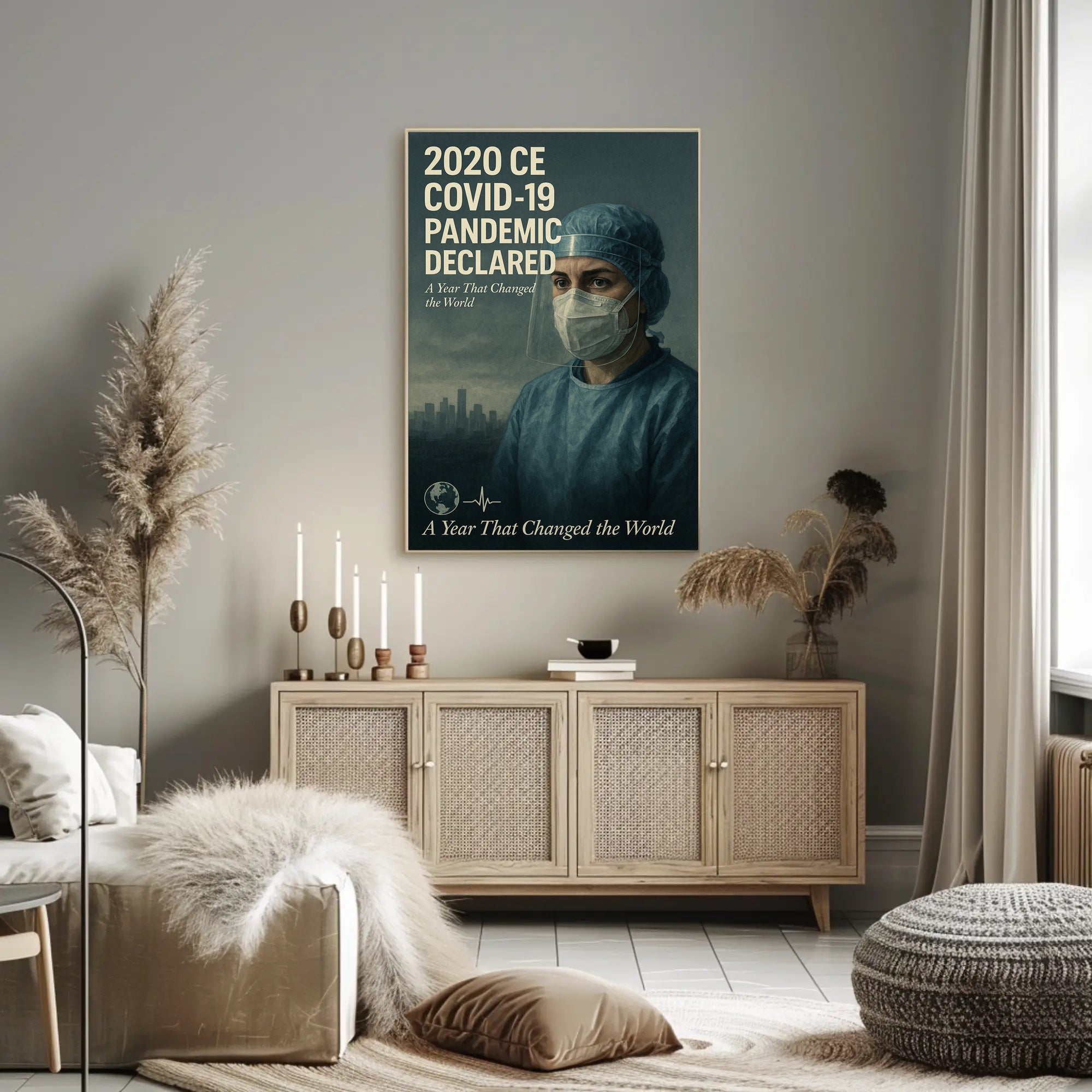 COVID-19 Pandemic Declared Poster Art Print for 2020 CE PosterGoat
