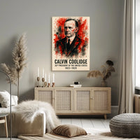 Calvin Coolidge Watercolor 1923-1929 Historical Presidential Poster