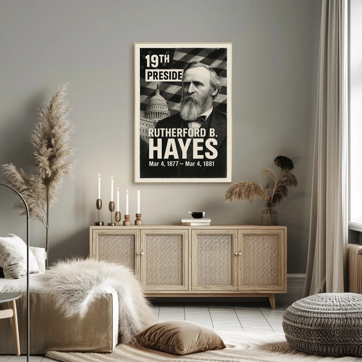 Rutherford B. Hayes 19th President of the United States Digital Montaje Poster