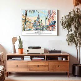 Vibrant Moscow Illustration Poster PosterGoat