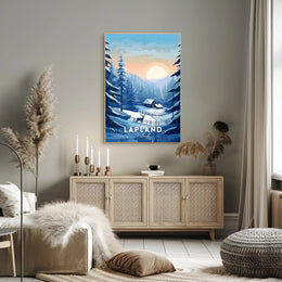 Serene Winter Scene in Lapland Travel Poster