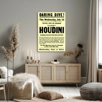 Houdini Daring Dive Early 1900s Historical Poster