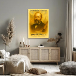 James A. Garfield 20th President of the United States Vintage Watercolor Poster