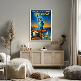 The United States of America Land of Freedom and Opportunity Poster PosterGoat