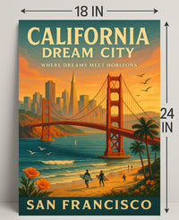 California Dream City Wall Art Print PosterGoat