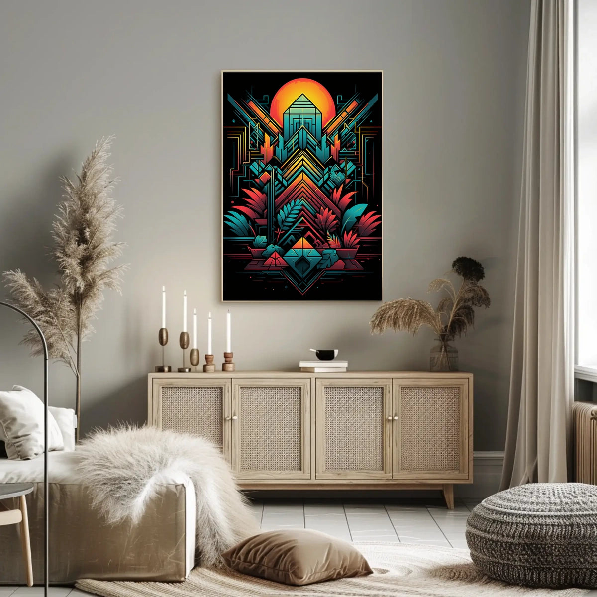 Geometric Sunrise Poster