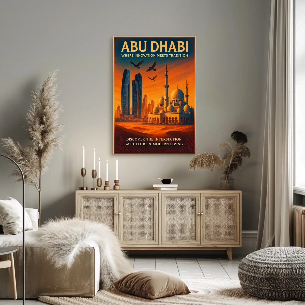 Abu Dhabi Innovation and Tradition Travel Poster
