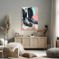 Cowboy Boots Poster Modern Abstract Art Print
