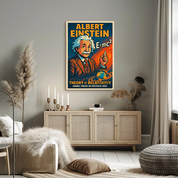 Einstein Nobel Prize Vintage Science Portrait Poster