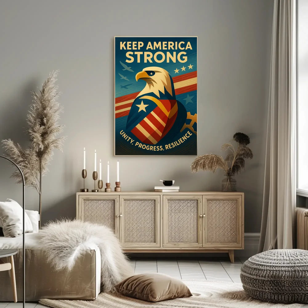 Keep America Strong Patriotic Vintage Poster