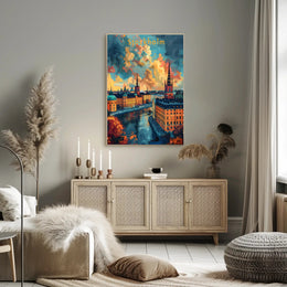 Romantic Stockholm Architecture Illustrated Travel Poster