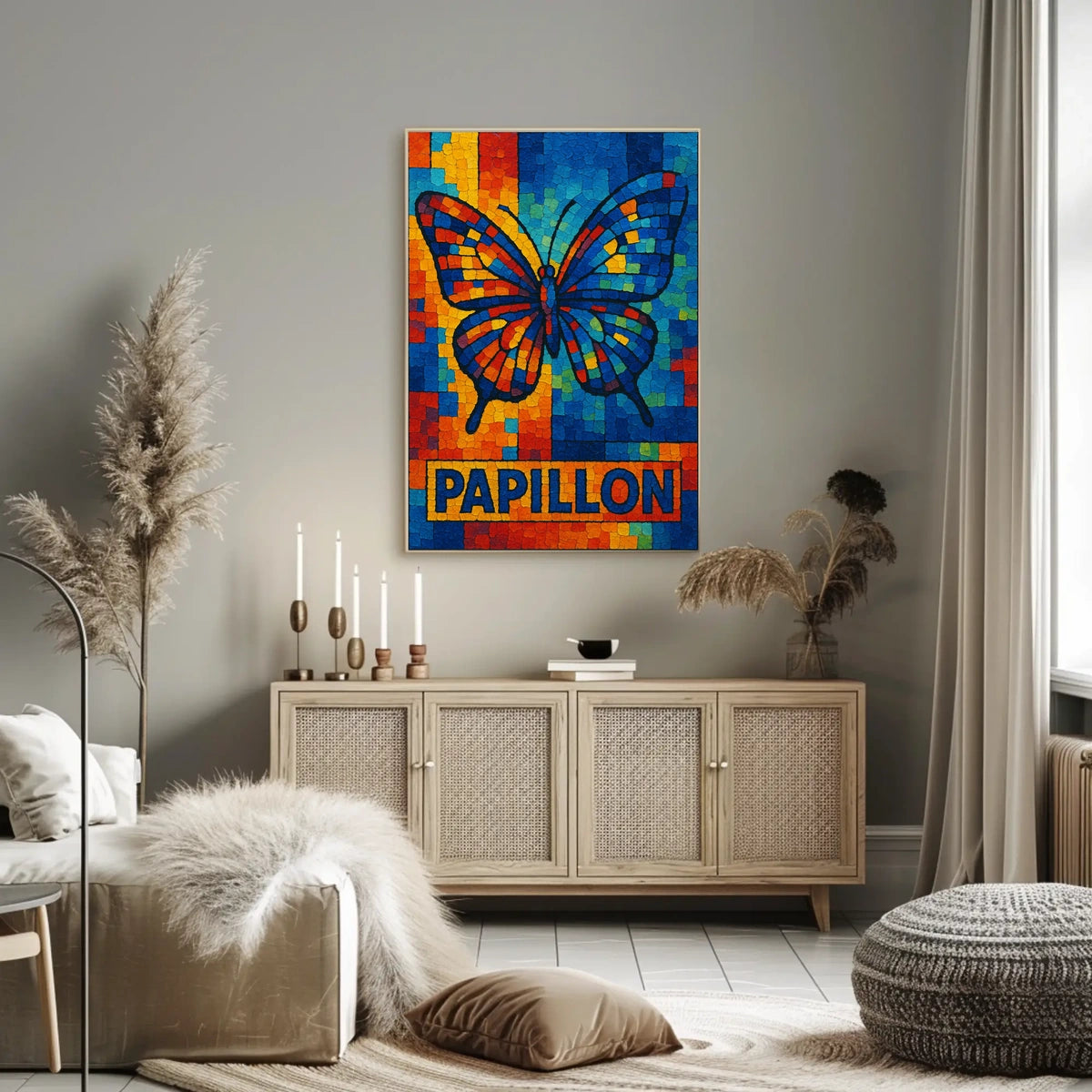 Papillon Mosaic Art Poster