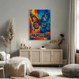 Papillon Mosaic Art Poster