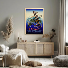 Italy Sports Adventure Vintage Poster Art Deco Influence PosterGoat